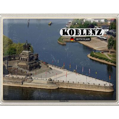 Blechschild Städte Koblenz Deutsches Eck Kurztrip 40x30cm