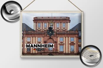 Plaque en tôle villes Mannheim Allemagne château baroque 40x30cm 2