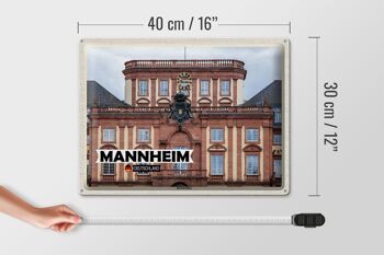 Plaque en tôle villes Mannheim Allemagne château baroque 40x30cm 4