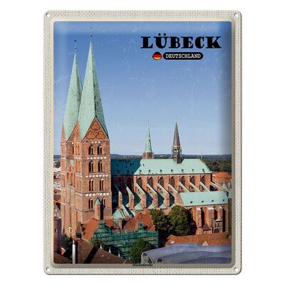 Blechschild Städte Lübeck Deutschland Marienkirche 30x40cm