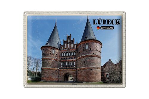 Blechschild Städte Lübeck Deutschland Holstentor 40x30cm