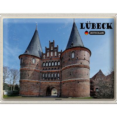 Blechschild Städte Lübeck Deutschland Holstentor 40x30cm