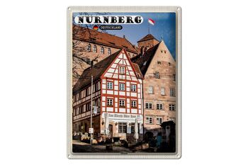 Signe en étain villes Nuremberg allemagne vieille ville 30x40cm 1