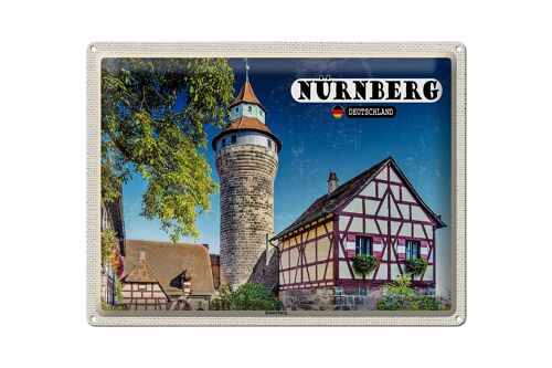 Blechschild Städte Nürnberg Architektur Kaiserburg 40x30cm