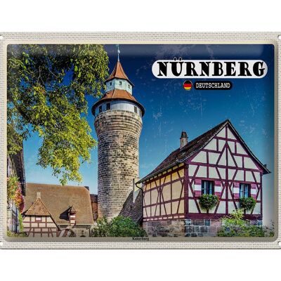 Blechschild Städte Nürnberg Architektur Kaiserburg 40x30cm