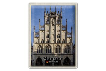 Plaque en tôle Villes Münster Hôtel de ville historique 30x40cm 1