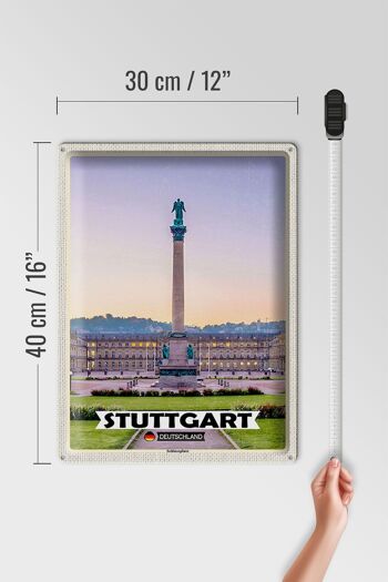 Plaque en tôle villes Stuttgart Allemagne Schlossplatz 30x40cm 4