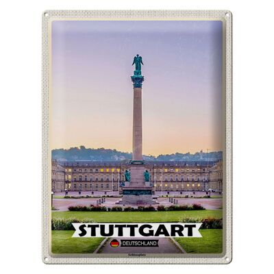 Cartel de chapa ciudades Stuttgart Alemania Schlossplatz 30x40cm