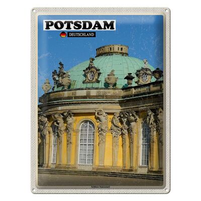 Targa in metallo città Potsdam Palazzo Sanssouci 30x40 cm
