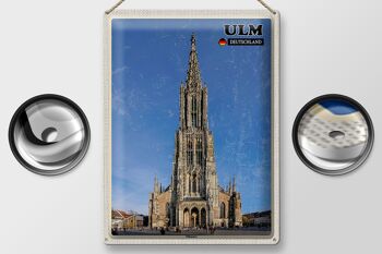 Plaque en tôle Villes Ulm Allemagne Münster 30x40cm 2