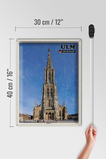 Plaque en tôle Villes Ulm Allemagne Münster 30x40cm 4