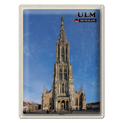 Cartel de chapa ciudades Ulm Alemania Münster 30x40cm