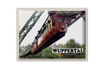 Plaque en étain villes Wuppertal Allemagne chemin de fer suspendu 40x30cm 1