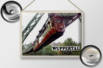 Plaque en étain villes Wuppertal Allemagne chemin de fer suspendu 40x30cm 2