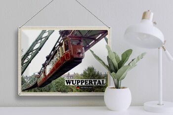 Plaque en étain villes Wuppertal Allemagne chemin de fer suspendu 40x30cm 3
