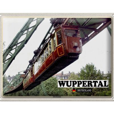Cartel de chapa ciudades Wuppertal Alemania ferrocarril colgante 40x30cm