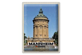 Plaque en tôle villes Mannheim château d'eau vieille ville 30x40cm 1
