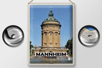 Plaque en tôle villes Mannheim château d'eau vieille ville 30x40cm 2