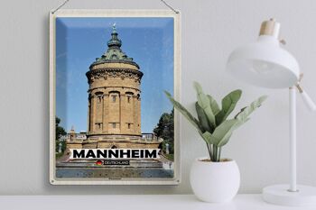 Plaque en tôle villes Mannheim château d'eau vieille ville 30x40cm 3