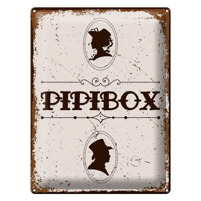 Cartel de chapa que dice Pipibox 30x40cm