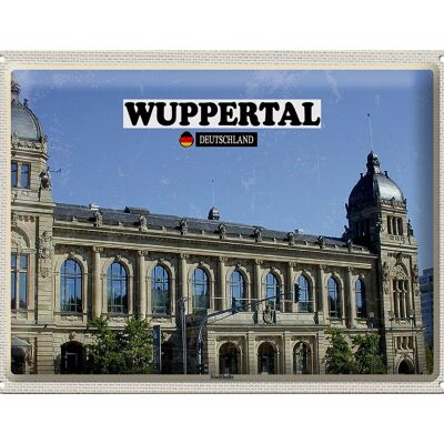 Cartel de chapa ciudades Wuppertal Alemania ayuntamiento 40x30cm