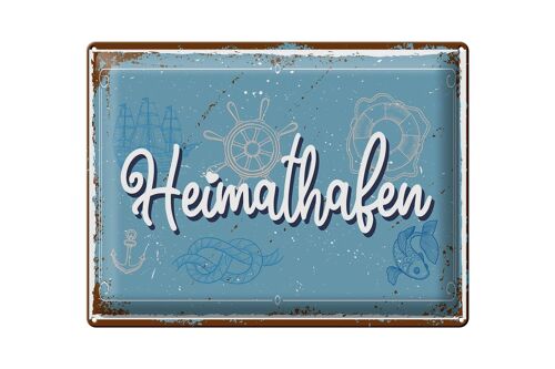 Blechschild Spruch 30x40cm Heimathafen