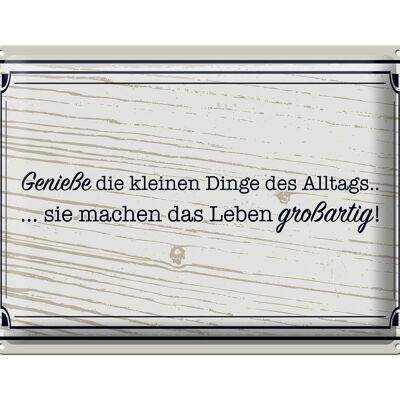 Blechschild Spruch 30x40cm Genieße die kleinen Dinge Alltags