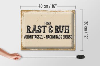 Plaque en tôle indiquant 30x40cm société Rast & Ruh matins 4