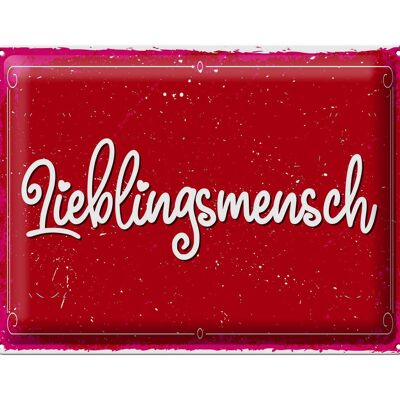 Blechschild Spruch 30x40cm Lieblingsmensch