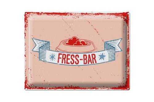 Blechschild Spruch 30x40cm Fress-Bar