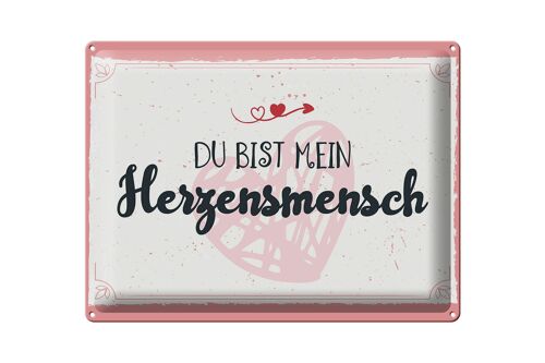 Blechschild Spruch 30x40cm Du bist mein Herzensmensch