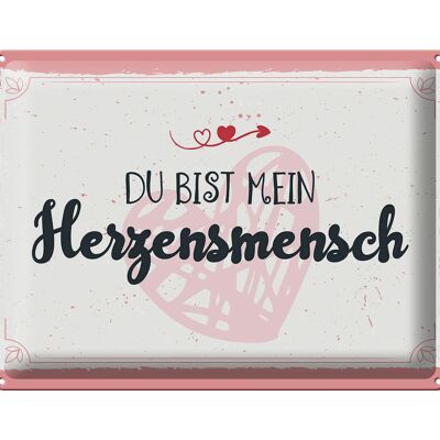 Blechschild Spruch 30x40cm Du bist mein Herzensmensch