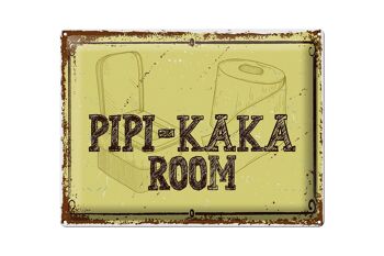 Plaque en tôle indiquant Chambre Pipi-Kaka 30x40cm 1