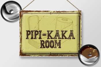 Plaque en tôle indiquant Chambre Pipi-Kaka 30x40cm 2