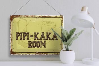 Plaque en tôle indiquant Chambre Pipi-Kaka 30x40cm 3