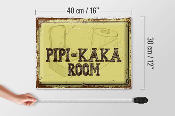 Plaque en tôle indiquant Chambre Pipi-Kaka 30x40cm 4