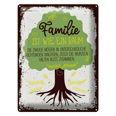 Blechschild Spruch Familie ist Baum halten alles Zusammen 30x40cm