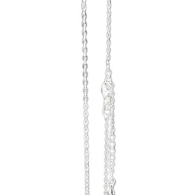 Silver plated bola chain - 1mm mesh