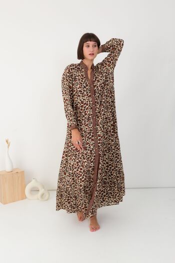 Robe longue bohème motifs animaliers 2