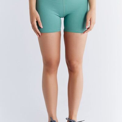 T1332-30 | Mini pantaloncini aderenti da donna - Verde malachite