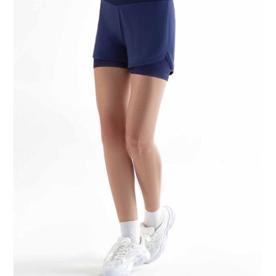 T1340-03 | Shorts deportivos para mujer reciclados - Azul marino