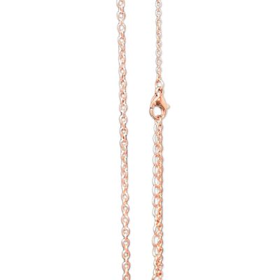 Fine plated chain 114 cm - Rose gold - 1mm cable link