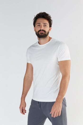 T2100-02 | T-Shirt Homme TENCEL™ Active - Blanc 2