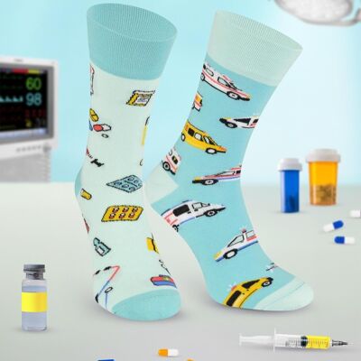 Ambulance medical socks | Socks for doctor and nurse - casual mismatched socks