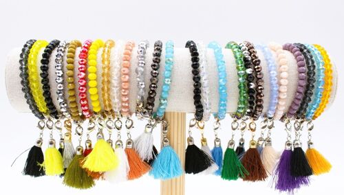 Pack de 25 bracelets cristal avec pompon