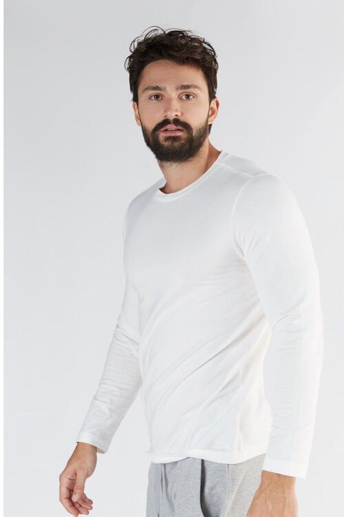 T2110-02 | TENCEL™ Active Herren Langarmshirt - White