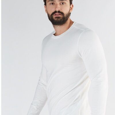 T2110-02 | Camicia a maniche lunghe da uomo TENCEL™ Active - Bianca