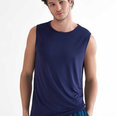 T2210-03 | Camiseta sin mangas/camiseta interior reciclada para hombre - Azul marino