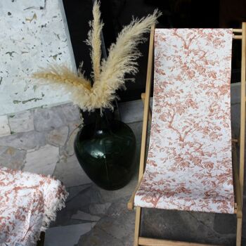 Chaise extérieur floral rose bois et polyester 1