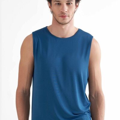 T2210-06 | Camiseta de tirantes/camiseta interior para hombre reciclada - petróleo